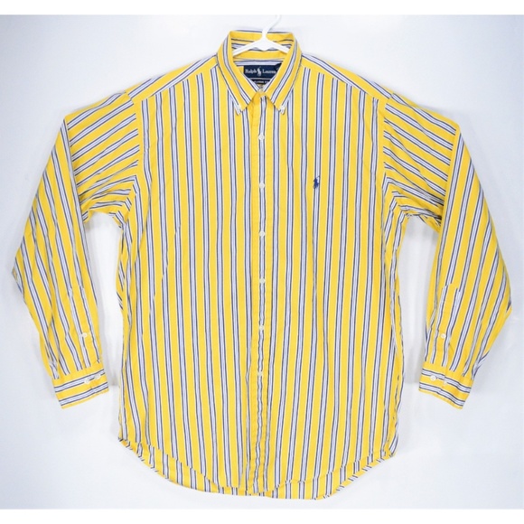yellow striped button down